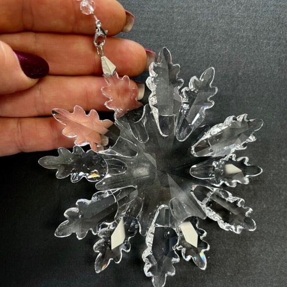 Crystal Snowflake Sun Catcher Christmas Tree Decor Czech Bohemia Crystal Gift - Picture 3 of 5